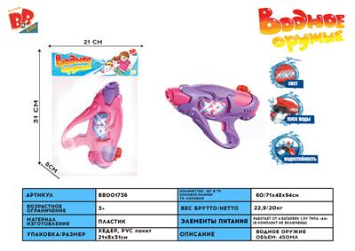 GIRL LIGHT ELECTRIC WATER GUN (WATERPROOF, ANTI FALL) - BB001736