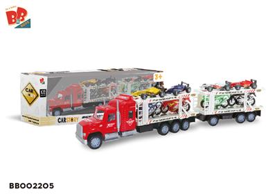 惯性双层拖头车2节（载4只摩托4只F1） - BB002205