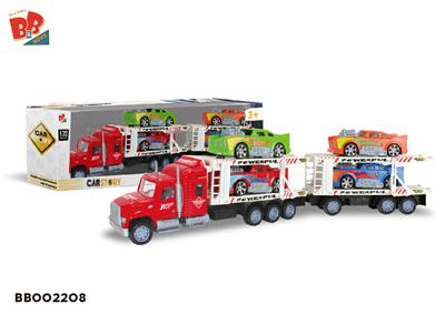 惯性双层拖头车2节（载4只美式运动车） - BB002208