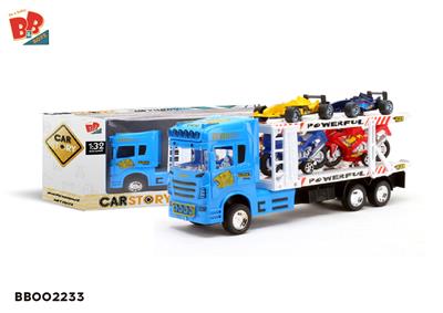 惯性双层拖头车（载2只F1 2只摩托） - BB002233