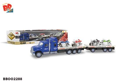 惯性拖头车2节平板（载4只哈雷) - BB002288