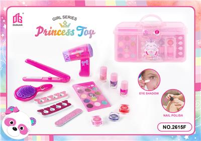 跨境儿童彩妆化妆品饰品手提箱美甲梳扮女孩玩具过家家新款DIY套装 - OBL10000993