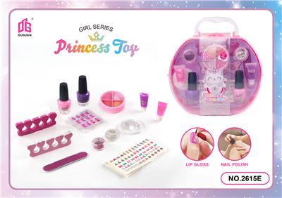 跨境儿童彩妆化妆品饰品手提箱美甲梳扮女孩玩具过家家新款DIY套装 - OBL10000996