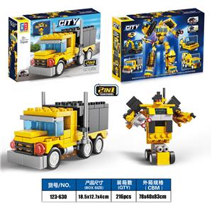 益智积木城市工程系列2变变形回力翻斗车（94PCS)     可四款混装 - OBL10001150