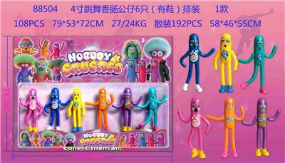 4寸跳舞香肠公仔6只+6对鞋子排装 1款 - OBL10014642