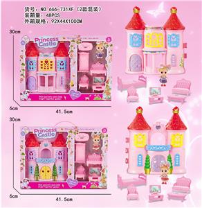 城堡配迷糊芭比家具 - OBL10019054
