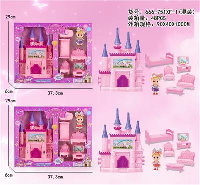 城堡（带灯光音乐包电）配迷糊芭比家具 - OBL10019074