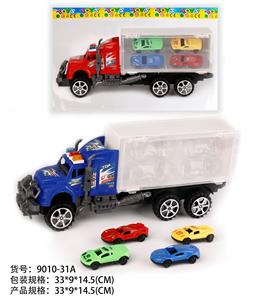 惯性拖头车箱装4只赛车 - OBL10022263