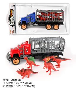 惯性拖头拖动物兰装4只红恐龙 - OBL10022269