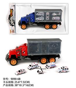 惯性拖头车厢拖4只救护车+飞机(塑料) - OBL10022291