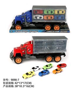 惯性拖头车厢拖6只实色赛车（塑料） - OBL10022293