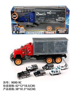 惯性拖头车厢拖6只警车（合金） - OBL10022301