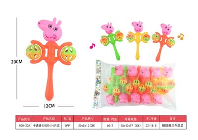 卡通猪头摇铃(10只装) - OBL10028180