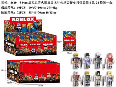 8-9CM虚拟世界火影忍者木叶传承公仔单只锡袋装8款 24袋装1盒 - OBL10036001