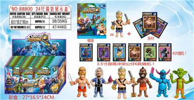 3.5寸部落冲突公仔单只+3张卡片 锡袋装 24只锡袋展示盒 卡片和6款公仔随机 - OBL10036102
