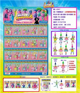 4寸跳舞香肠公仔单只公仔+鞋子+衣服+仿真发+2张卡片胶袋装（1款）20只一大板  带铁线 环保材质 - OBL10036172