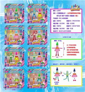 4寸跳舞香肠公仔单只公仔+鞋子+仿真发+衣服盒装（8款）带铁线 环保材质 - OBL10036215