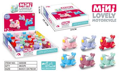 英文回力摩托车 12PCS/盒 - OBL10039624