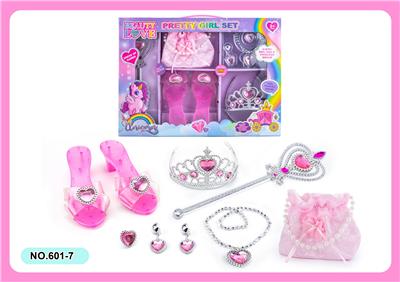 跨境女孩玩具公主仙女棒魔棒电镀皇冠饰品宝石水晶装扮过家家新款DIY套装 - OBL10056282