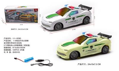 1:18电动万向大黄蜂音乐警车带3D灯光包电（3.7V锂电池+USB数据线） - OBL10056743