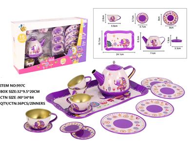 大象印花茶具（15PCS） - OBL10058235