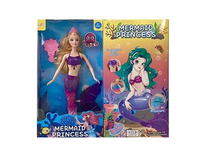 2022爆款14寸实身美人鱼公主 带灯光  带皇冠配件 - OBL10063273