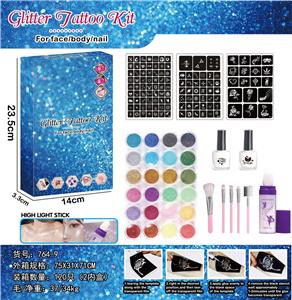 彩色舞台闪粉高光身体粉化妆纹身套装 - OBL10070698