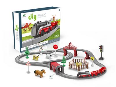 DIY电动牧场轨道列车带灯（带声轨道）(72PCS) - OBL10072943