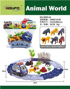 ABS卡通电动音乐警车轨道之动物乐园套装 - OBL10075986
