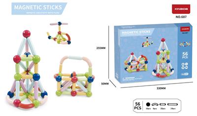 (GCC)实色智慧磁力棒（小尺寸) (56PCS) - OBL10097138