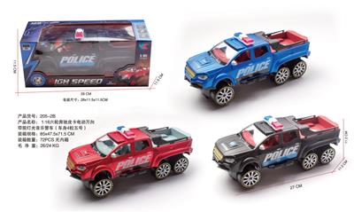 1:16六轮奔驰皮卡电动万向带前灯光音乐警车（车身4粒五号） - OBL10112355