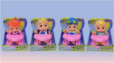 8寸全身搪胶cocomelon超级宝贝JOJO西瓜校巴配餐椅（带音乐） - OBL10112658