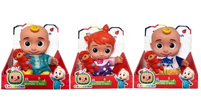 8寸全身搪胶Cocomelon宝宝JJ西瓜校巴配充棉娃娃（带音乐） - OBL10112661