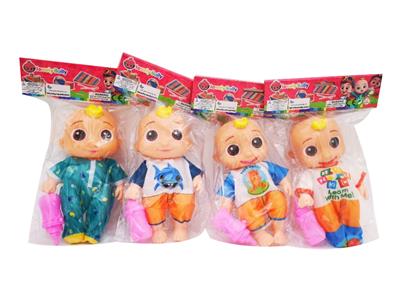 8寸搪胶cocomelon西瓜校巴带音乐配奶瓶 - OBL10112814