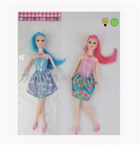 11寸实身关节腿灯光音乐（包电3个LR44）喷油身芭比公主 - OBL10127753