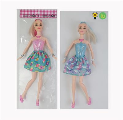11寸实身关节腿灯光音乐（包电3个LR44）喷油身芭比公主 - OBL10127754