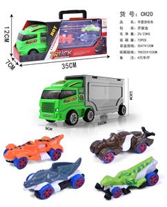 手提货柜车载4只滑行恐龙车子 - OBL10153772