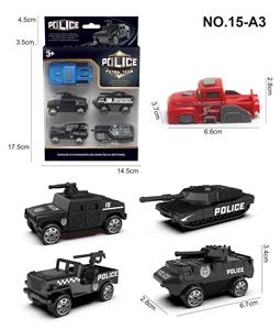 警察AB车仔4只+弹射器 - OBL10160142
