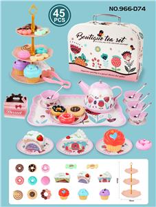 过家家马口铁粉红古典花甜品塔茶具 - OBL10161082