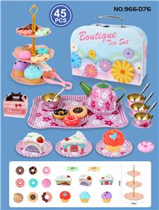 过家家马口铁粉底花甜品塔茶具 - OBL10161084