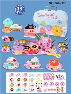 过家家马口铁粉底花茶具+甜品 - OBL10161091