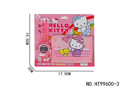 KT猫主题卡通电子表加镭射钱包拼装包电LR41一粒 - OBL10162092