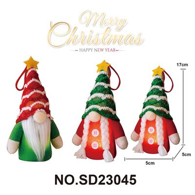 圣诞带灯星星条纹帽森林老人侏儒公仔（绿色/红色）包3*AG13 - OBL10162888