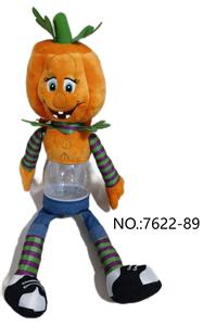 毛绒万圣节南瓜头玩偶，带透明身体（可装糖，可收纳） - OBL10163114