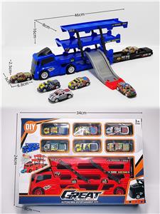 滑行弹射拖头车载6只滑行合金跑车 - OBL10174529