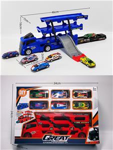 滑行弹射拖头车载6只滑行合金跑车 - OBL10174531