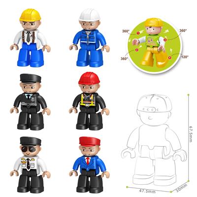 6IN1大颗粒积木人仔/角色公仔/职业组合C - OBL10175645