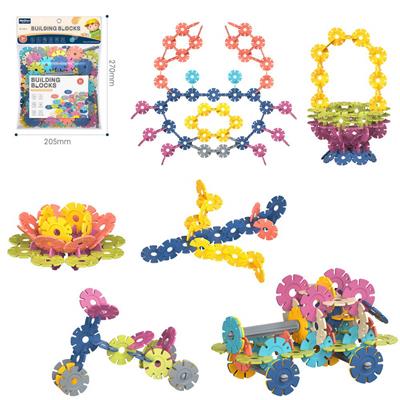 DIY拼装雪花积木100PCS    /大号厚款4.0/莫兰迪色系 - OBL10175915