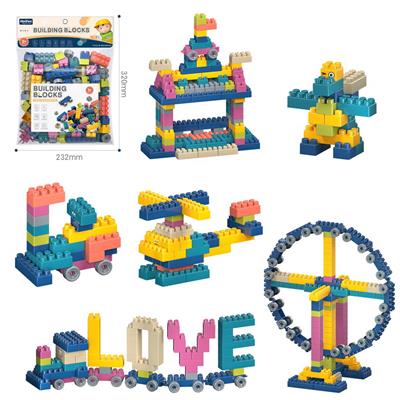 DIY拼装颗粒积木168PCS/莫兰迪色系 - OBL10175930