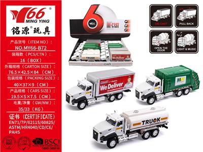 1:50双开门合金运输车带灯光音乐 - OBL10184134